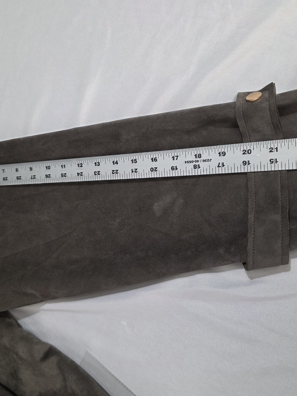 Catherine Malandrino Womens Size 3X Taupe Faux Suede Long Coat Jacket Duster - Picture 9 of 10